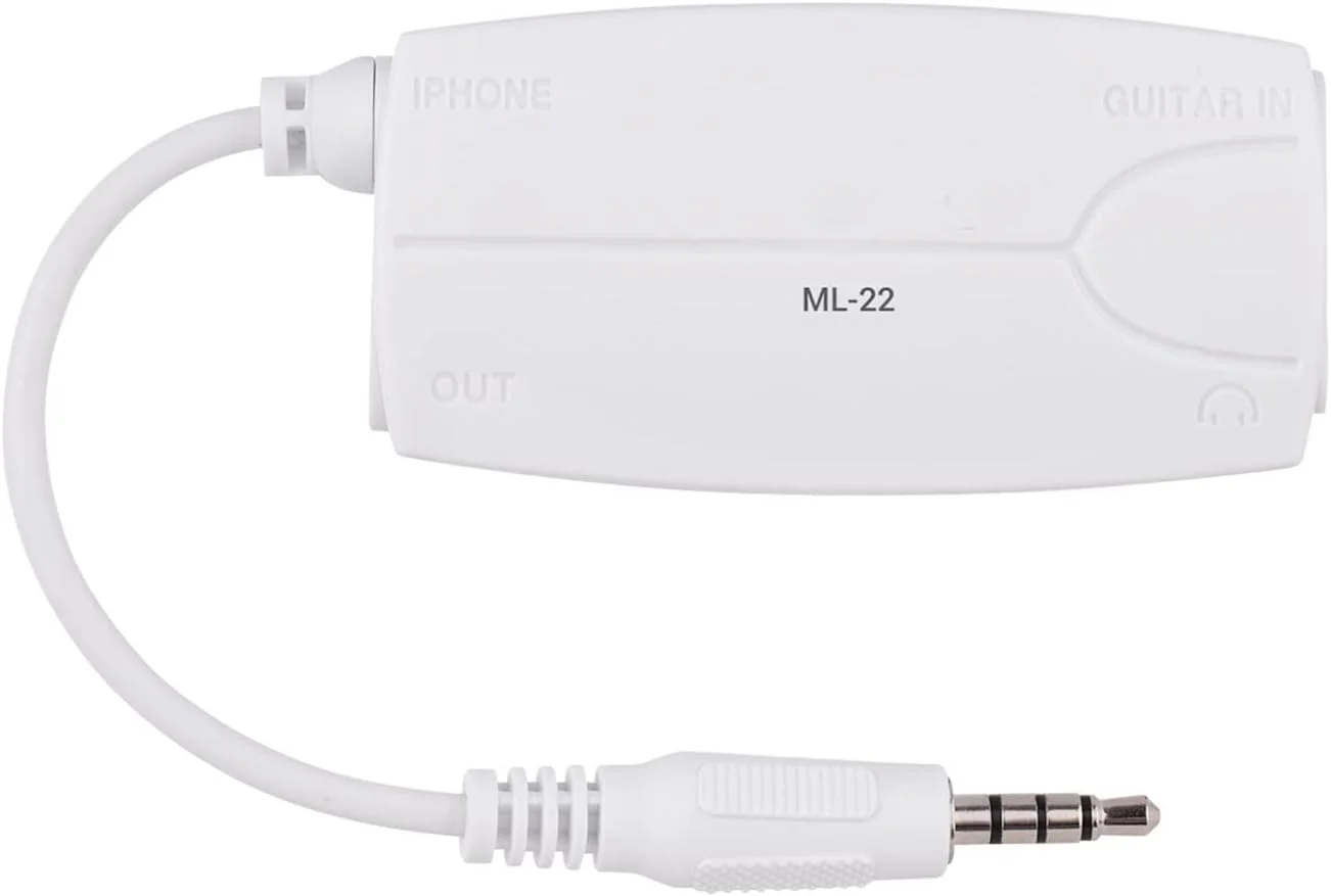 مبدل رابط صوتی گیتار ML-22 برای اتصال گیتار الکتریک و باس به تلفن همراه و تبلت، سازگار با تلفن/تبلت هوشمند اندروید با پلاگین صوتی 3.5 میلی متری