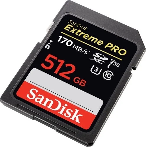 کارت حافظه SanDisk Extreme Pro SDXC با ظرفیت 512 گیگابایت، سرعت 170 مگابایت بر ثانیه V30 UHS-I U3 - مشکی | SDSDXXY-512G-GN4IN