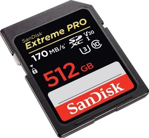 کارت حافظه SanDisk Extreme Pro SDXC با ظرفیت 512 گیگابایت، سرعت 170 مگابایت بر ثانیه V30 UHS-I U3 - مشکی | SDSDXXY-512G-GN4IN