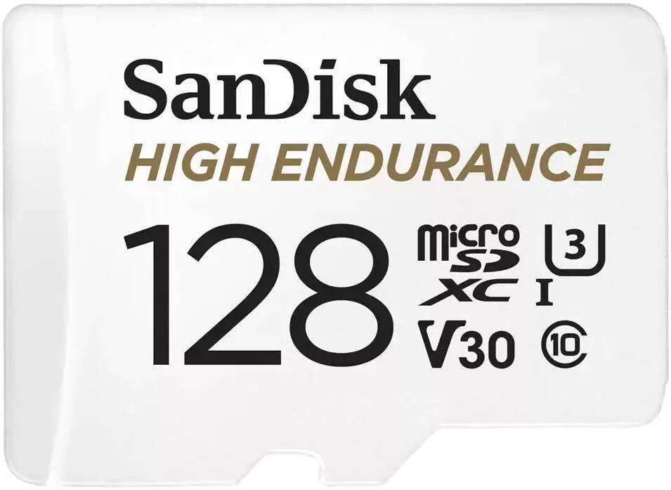 کارت حافظه microSDXC با دوام بالا SanDisk، ظرفیت 128 گیگابایت، سرعت خواندن ترتیبی تا 100 مگابایت بر ثانیه و سرعت نوشتن ترتیبی تا 40 مگابایت بر ثانیه، دارای رتبه Class 10، U3 و V30، سفید | SDSQQNR-128G-GN6IA