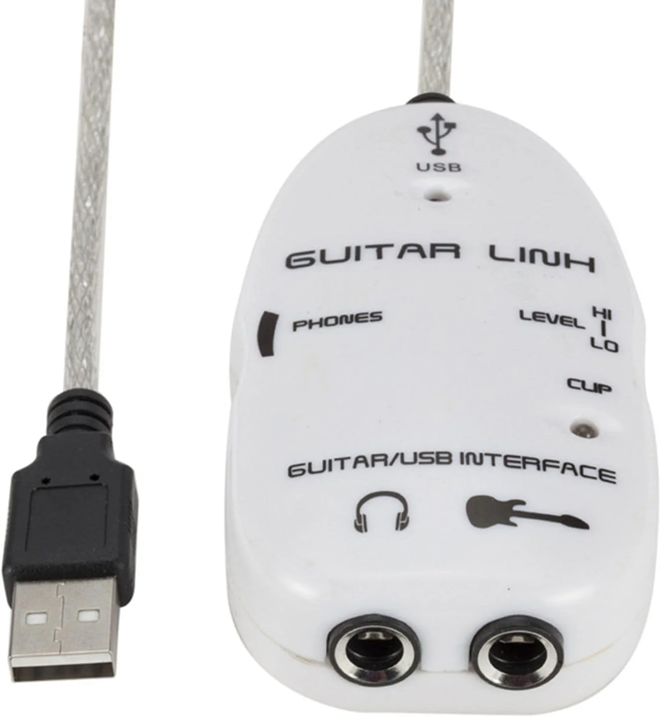 اینترفیس صوتی USB، آداپتور برای کابل های گیتار اینترفیس USB با صدا برای کامپیوتر PC (سفید)