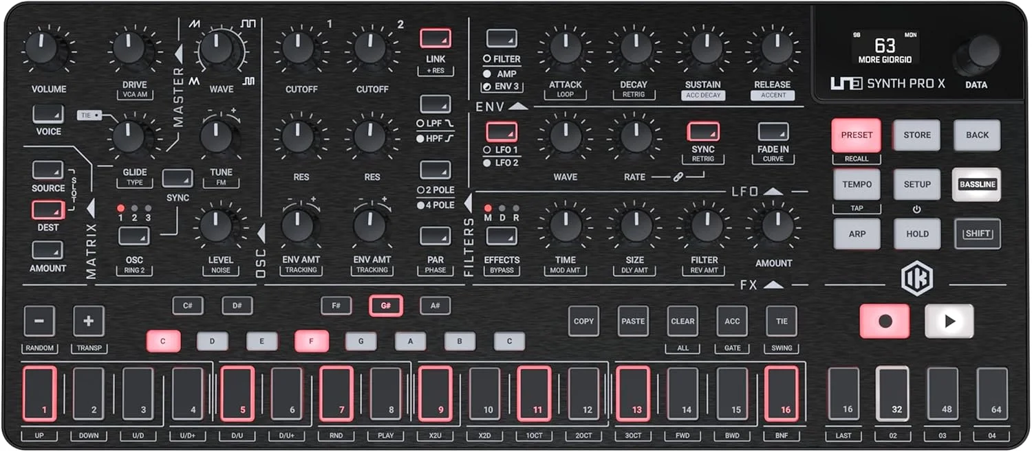 IK Multimedia UNO Synth PRO X، سینتی سایزر آنالوگ پارافونیک با فیلتر دوگانه، دارای سکوئنسر پارافونیک، افکت های یکپارچه و اتصالات CV
