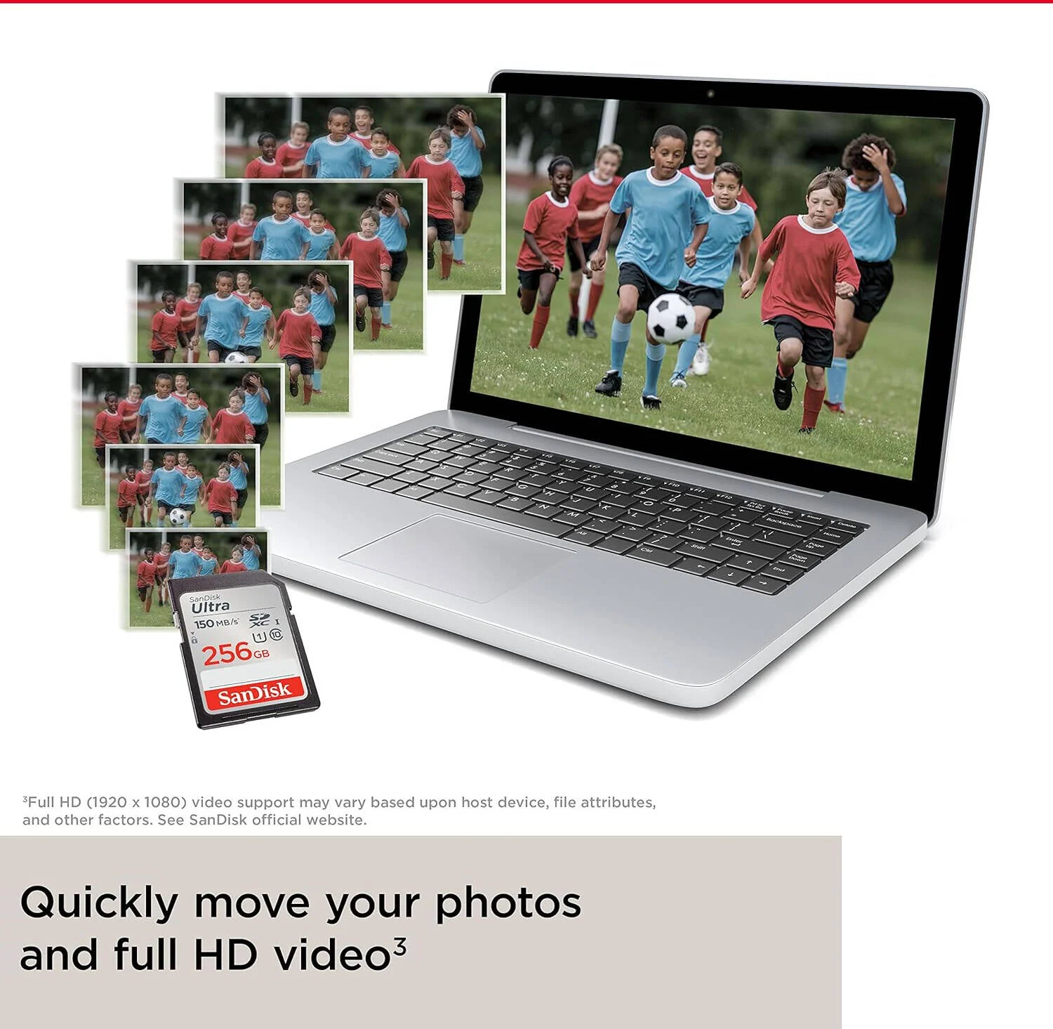 کارت حافظه SanDisk Ultra UHS-I SDXC، ظرفیت 256 گیگابایت، فرم فاکتور SDXC، سرعت نوشتن ترتیبی تا 150 مگابایت بر ثانیه | SDSDUNC-256G-GN6IN