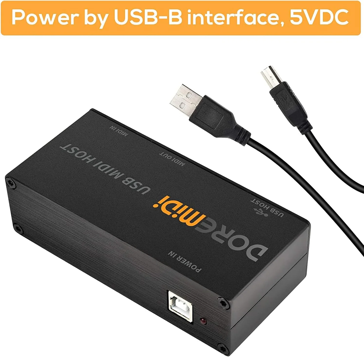 اینترفیس MIDI هالو 1x1 MIDI با 16 کانال MIDI ورودی و خروجی. الکترونیک قابل حمل USB به میزبان MIDI برای مک و ویندوز بدون نیاز به درایور