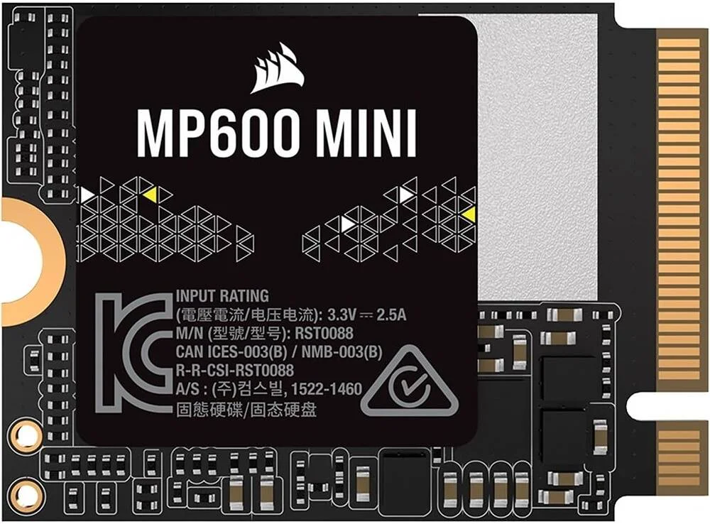 حافظه اس اس دی Corsair MP600 MINI با ظرفیت 1 ترابایت، M.2 NVMe PCIe x4 Gen4، فرم فاکتور M.2 2230، سرعت خواندن ترتیبی تا 7000 مگابایت بر ثانیه و سرعت نوشتن ترتیبی تا 6200 مگابایت بر ثانیه، 3D TLC NAND، مناسب برای Steam Deck و MS Surface، مشکی | CSSD-F1000GBMP600MNR2 حافظه اس اس دی Corsair MP600 MINI با ظرفیت 1 ترابایت، M.2 NVMe PCIe x4 Gen4، فرم فاکتور M.2 2230، سرعت خواندن ترتیبی تا 7000 مگابایت بر ثانیه و سرعت نوشتن ترتیبی تا 6200 مگابایت بر ثانیه، 3D TLC NAND، مناسب برای Steam Deck و MS Surface، مشکی | CSSD-F1000GBMP600MNR2