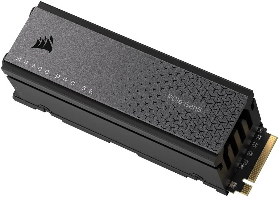 حافظه اس اس دی اینترنال 4 ترابایتی Corsair MP700 PRO SE PCIe 5.0 x4 NVMe 2.0 M.2 به همراه خنک کننده بادی، سرعت خواندن ترتیبی 14000 مگابایت بر ثانیه و سرعت نوشتن 12000 مگابایت بر ثانیه، فناوری 3D TLC NAND، مشکی | CSSD-F4000GBMP700PROS