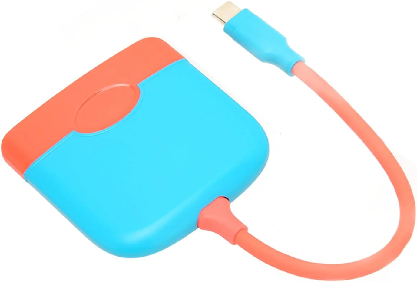 هاب USB C سه در یک، چند پورت با کاربرد فراوان 5 گیگابیت بر ثانیه USB 3.0 C برای HD، پورت شارژ PD 100 وات، آداپتور رابط چند رسانه ای برای کیبورد (آبی قرمز)