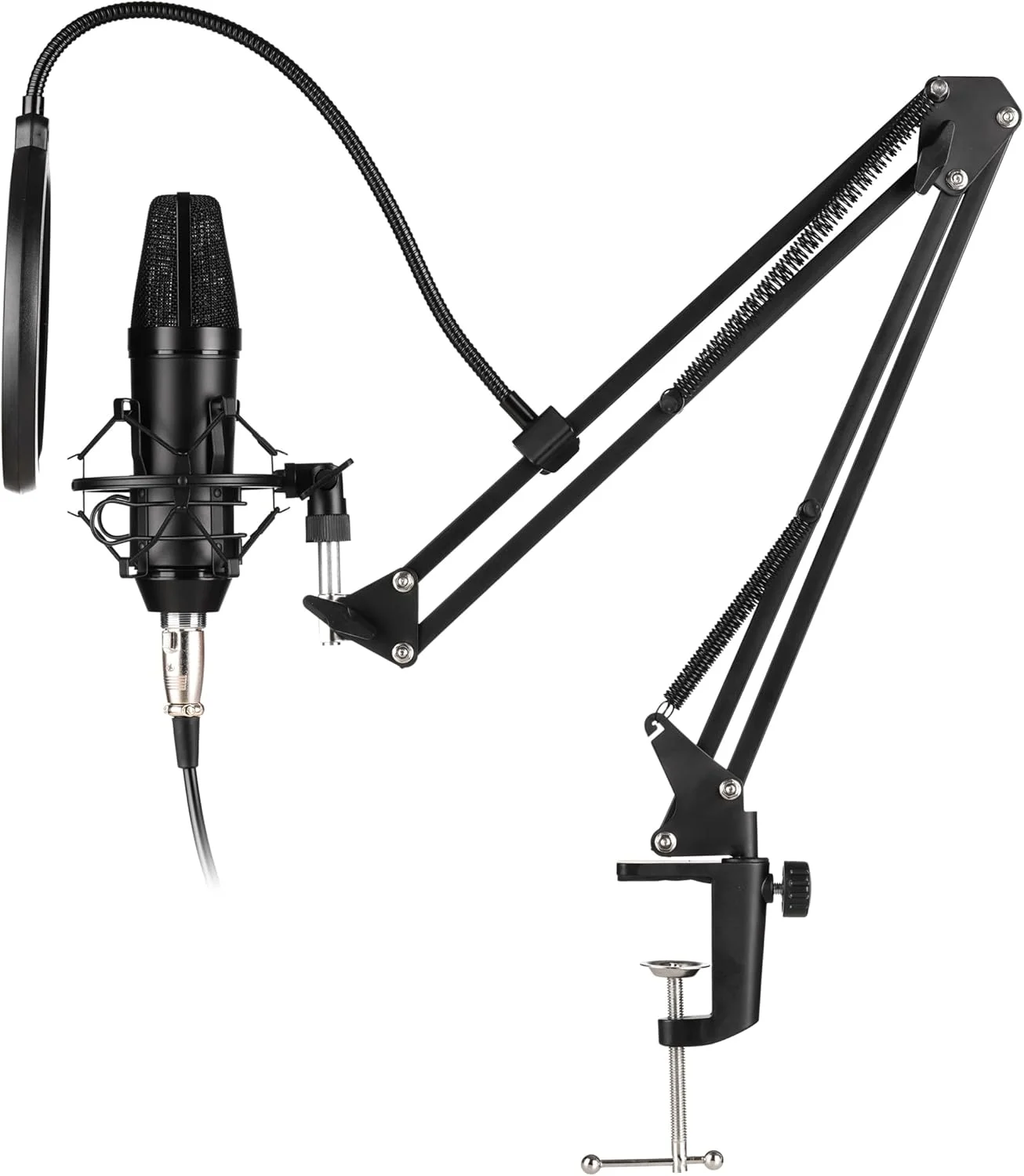 پکیج استودیویی خانگی GA-800/V8Plus، شامل میکروفون کاندنسر دیافراگم بزرگ GA-800، کارت صدای V8 Plus، هدفون، پایه بازویی میکروفون استودیویی، پاپ فیلتر، لرزه گیر.