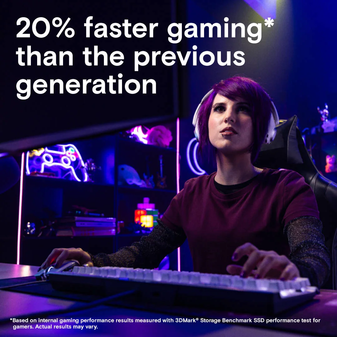 حافظه اس اس دی اینترنال کروشیال T700 با ظرفیت 4 ترابایت، PCIe Gen5 NVMe M.2 به همراه هیت سینک، سرعت خواندن تا 11700 مگابایت بر ثانیه و سرعت نوشتن 9500 مگابایت بر ثانیه، 232 لایه TLC NAND، تا 600 ترابایت، 1.5 میلیون ساعت MTTF، مشکی | CT4000T700SSD5