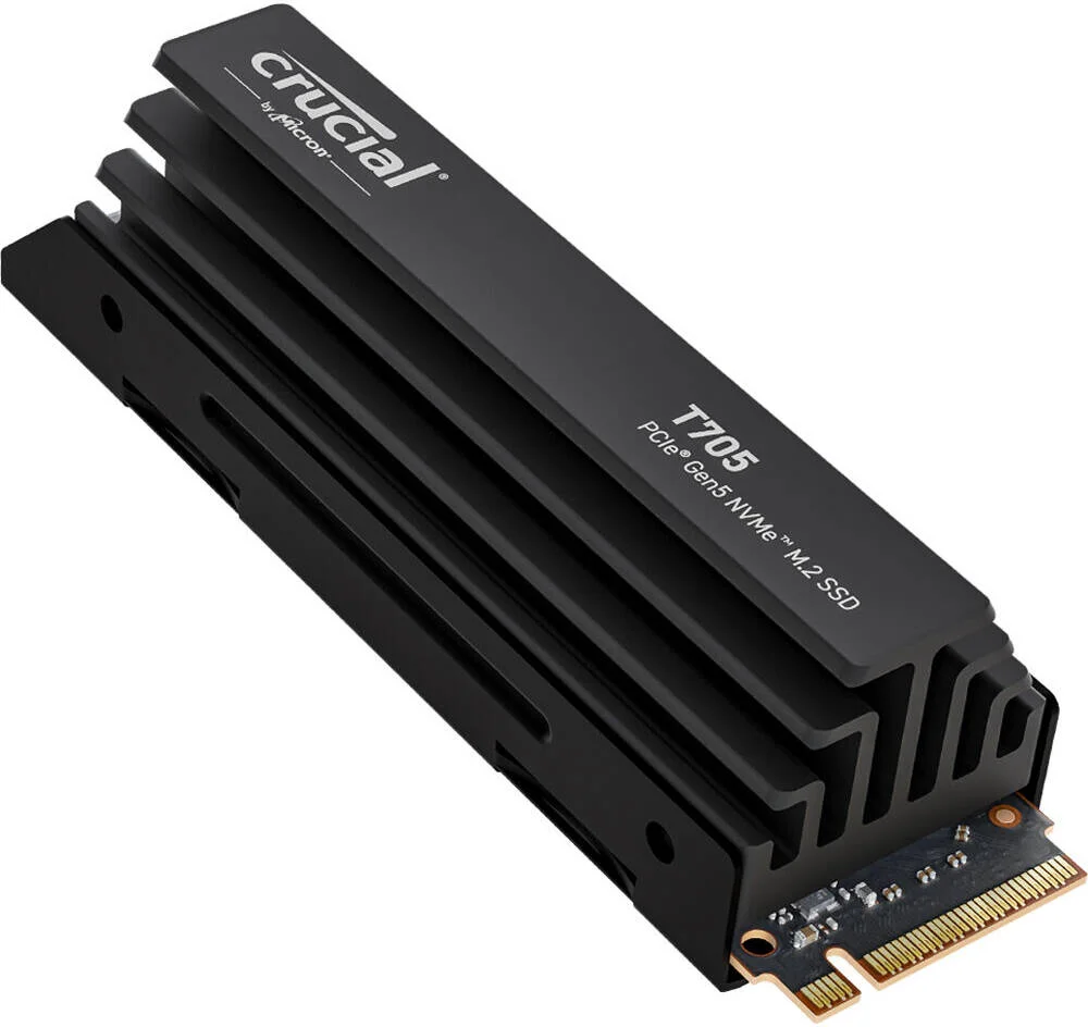حافظه اس اس دی داخلی کروشیال T705 NVMe با هیت سینک، ظرفیت 1 ترابایت، رابط PCIe Gen 5 x4، فرم فاکتور M.2 2280، سرعت نوشتن ترتیبی تا 10,200 مگابایت بر ثانیه و سرعت خواندن 13,600 مگابایت بر ثانیه، 600 TBW، مشکی | CT1000T705SSD5 حافظه اس اس دی داخلی کروشیال T705 NVMe با هیت سینک، ظرفیت 1 ترابایت، رابط PCIe Gen 5 x4، فرم فاکتور M.2 2280، سرعت نوشتن ترتیبی تا 10,200 مگابایت بر ثانیه و سرعت خواندن 13,600 مگابایت بر ثانیه، 600 TBW، مشکی | CT1000T705SSD5