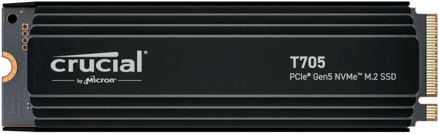 حافظه اس اس دی داخلی کروشیال T705 NVMe با هیت سینک، ظرفیت 4 ترابایت، رابط PCIe Gen 5 x4، فرم فاکتور M.2 2280، سرعت نوشتن ترتیبی تا 12,600 مگابایت بر ثانیه و سرعت خواندن 14,100 مگابایت بر ثانیه، 2400 TBW، مشکی | CT4000T705SSD5 حافظه اس اس دی داخلی کروشیال T705 NVMe با هیت سینک، ظرفیت 4 ترابایت، رابط PCIe Gen 5 x4، فرم فاکتور M.2 2280، سرعت نوشتن ترتیبی تا 12,600 مگابایت بر ثانیه و سرعت خواندن 14,100 مگابایت بر ثانیه، 2400 TBW، مشکی | CT4000T705SSD5