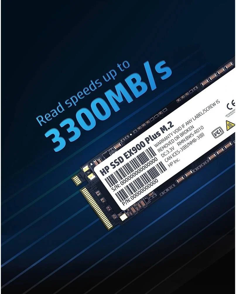HP EX900 Plus NVMe PCIe M.2 SSD، ظرفیت 512 گیگابایت، سرعت خواندن تا 3300 مگابایت بر ثانیه، سرعت نوشتن تا 2700 مگابایت بر ثانیه، PCIe GEN 3 x4، 8 گیگابیت بر ثانیه، فلش 3D NAND | 35M33AA#UUF
