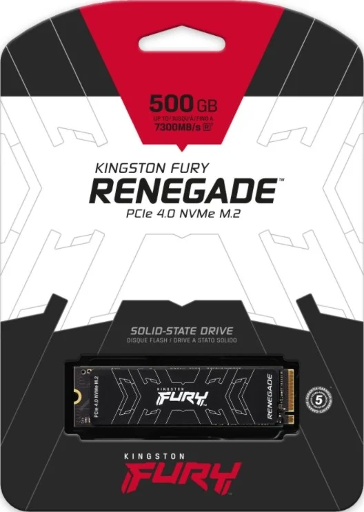 حافظه اس اس دی 500 گیگابایتی کینگستون Fury Renegade، PCIe Gen 4.0 NVMe، M.2 2280، سرعت خواندن تا 7300 مگابایت بر ثانیه، سرعت نوشتن 3900 مگابایت بر ثانیه، TLC Nand، یک طرفه | SFYRS/500G