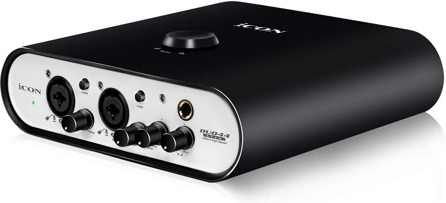 کارت صدای آیکون پرو آدیو Duo 44 Live USB با قابلیت استریم موبایل، (2 پری امپ میکروفون)