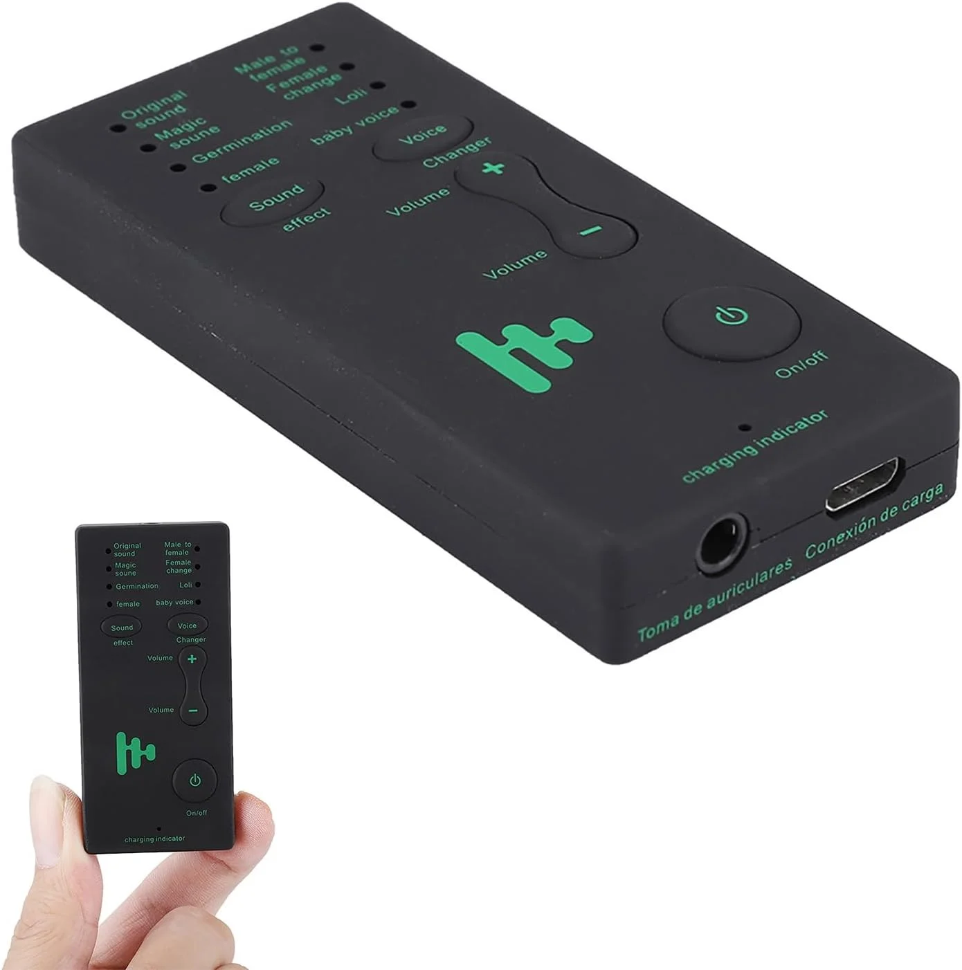 تغییر دهنده صدای کوچک Eacam، کارت صدای پخش زنده برای موبایل و کامپیوتر با 4 افکت صوتی و تغییر صدا، تغییر صدای شما در هر زمان و هر مکان، تماس با دوستان، چت در ویچت