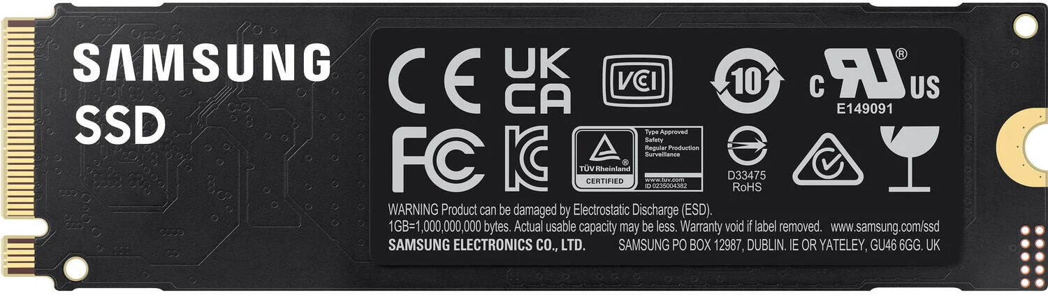 حافظه اس اس دی اینترنال SAMSUNG 1TB 990 EVO PCIe 4.0 x4 / 5.0 x2 M.2، سرعت خواندن ترتیبی تا 5000 مگابایت بر ثانیه و نوشتن ترتیبی تا 4200 مگابایت بر ثانیه، تکنولوژی فلش V-NAND، 600TB TBW، رمزگذاری AES 256 بیتی، مشکی | MZ-V9E1T0BW حافظه اس اس دی اینترنال SAMSUNG 1TB 990 EVO PCIe 4.0 x4 / 5.0 x2 M.2، سرعت خواندن ترتیبی تا 5000 مگابایت بر ثانیه و نوشتن ترتیبی تا 4200 مگابایت بر ثانیه، تکنولوژی فلش V-NAND، 600TB TBW، رمزگذاری AES 256 بیتی، مشکی | MZ-V9E1T0BW