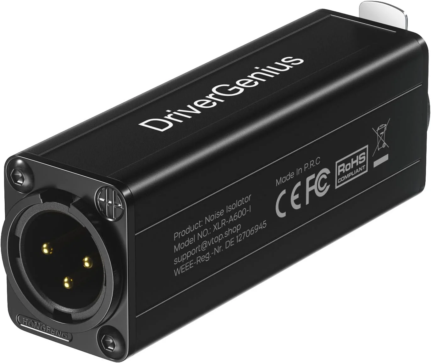 حذف کننده نویز و هام صوتی DriverGenius - فیلتر نویز گراند لوپ XLR تک کاناله (بدنه فلزی) - M/F