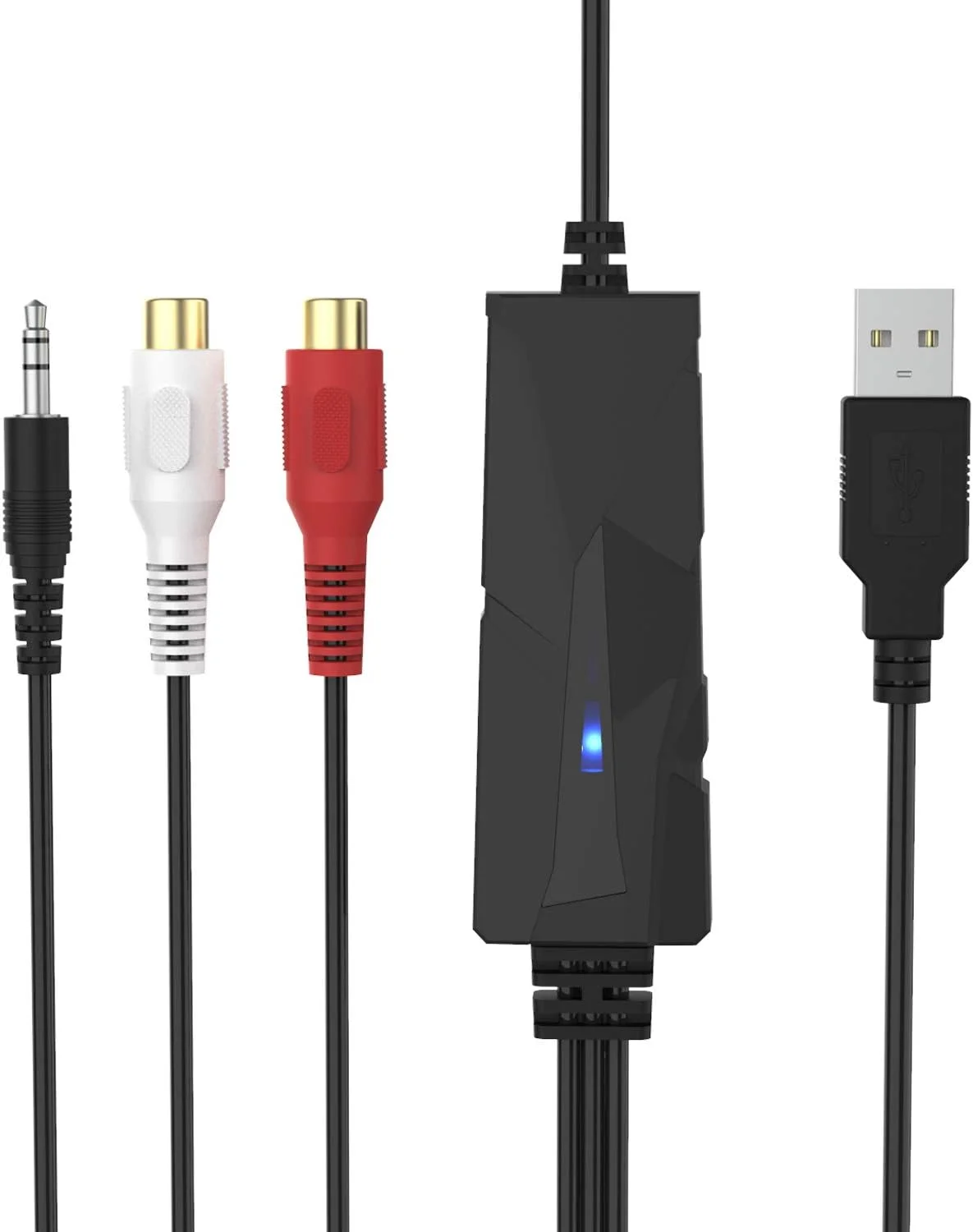 دستگاه ضبط صدای USB AudioXfer | تبدیل وینیل، MD و نوار کاست به کامپیوتر/CD از طریق اتصالات 3.5 میلی‌متری/RCA برای علاقه‌مندان به موسیقی و پادکسترها | سازگار با PC، Mac و Linux (2 عدد/1 بسته)