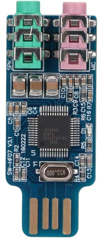 آداپتور صوتی خارجی USB Domary CM108، قابل حمل و مناسب برای کاربران کامپیوتر و لپ تاپ