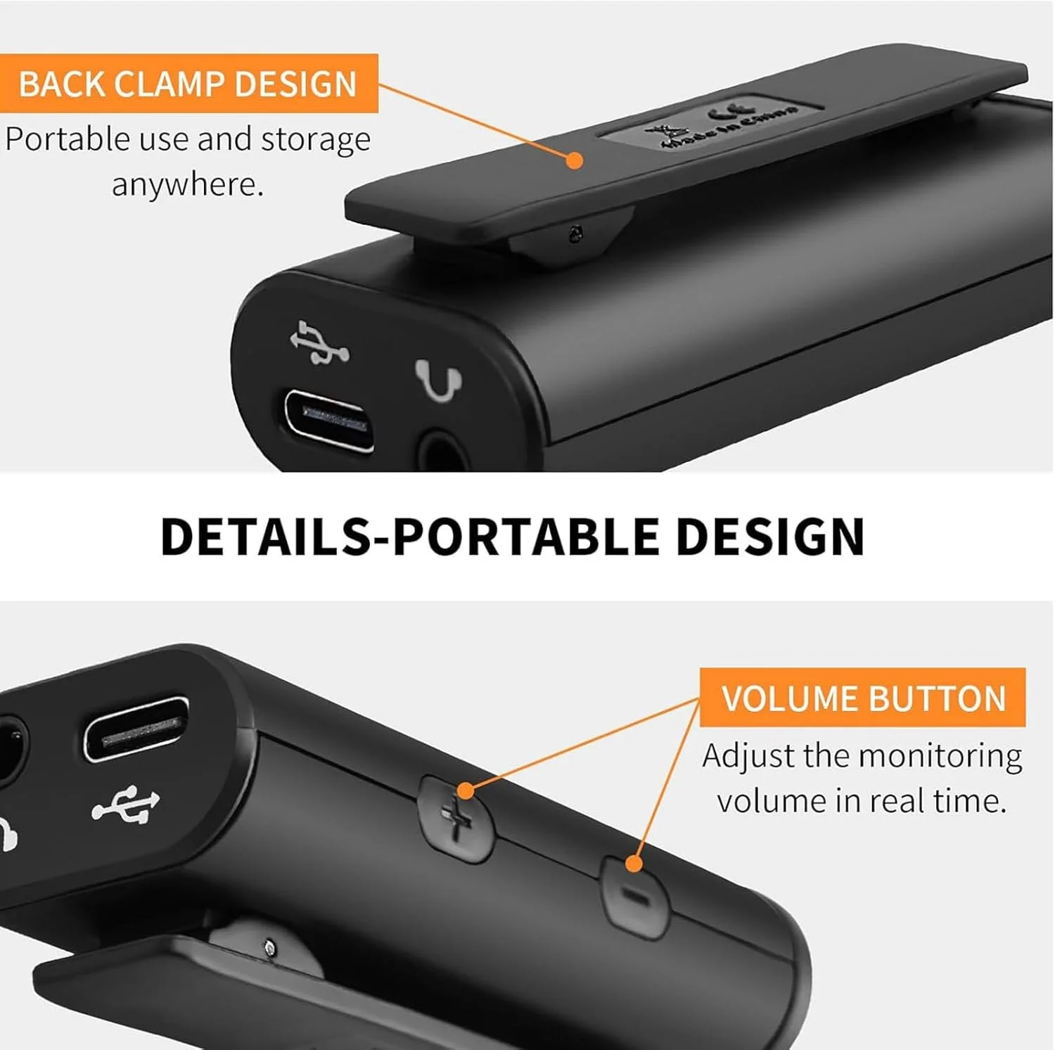 کارت صدای ضبط داخلی CAB برای گیتار، کارت صدای ضبط داخلی جیبی با Type C برای تلفن های هوشمند و تبلت ها، بدون نیاز به درایور