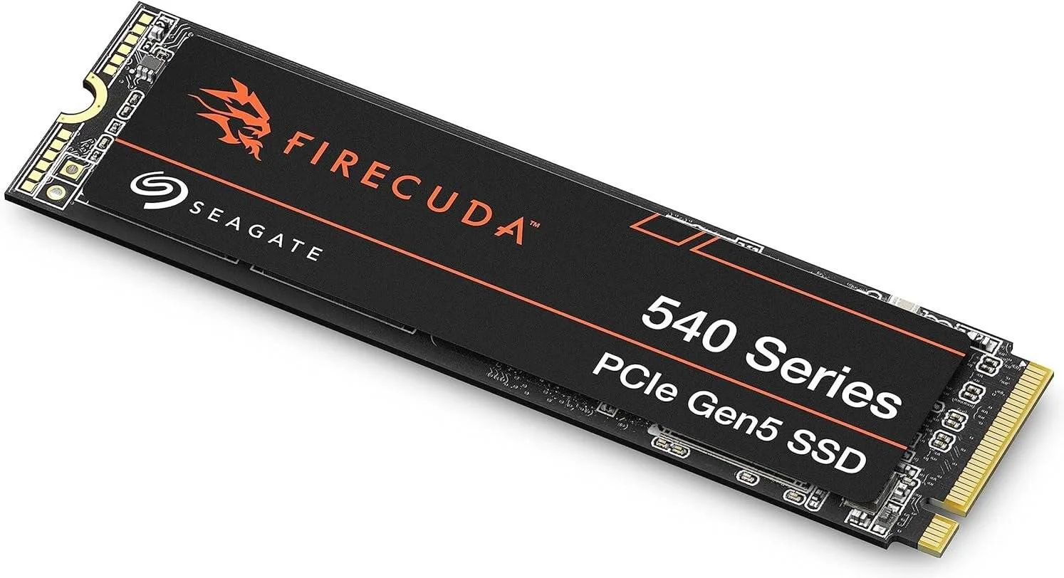 حافظه اس اس دی اینترنال سیگیت FireCuda 540 PCIe Gen5 x4 NVMe 2.0 M.2 2280-D2، ظرفیت 1 ترابایت، سرعت خواندن ترتیبی 9,500 مگابایت بر ثانیه، سرعت نوشتن ترتیبی 8,500 مگابایت بر ثانیه، حافظه فلش 3D TLC NAND، 1,000 TBW | ZP1000GM3A004 حافظه اس اس دی اینترنال سیگیت FireCuda 540 PCIe Gen5 x4 NVMe 2.0 M.2 2280-D2، ظرفیت 1 ترابایت، سرعت خواندن ترتیبی 9,500 مگابایت بر ثانیه، سرعت نوشتن ترتیبی 8,500 مگابایت بر ثانیه، حافظه فلش 3D TLC NAND، 1,000 TBW | ZP1000GM3A004