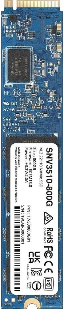 حافظه اس اس دی داخلی NVMe M.2 22110 سینولوژی، ظرفیت 800 گیگابایت، سرعت خواندن ترتیبی تا 3100 مگابایت بر ثانیه و سرعت نوشتن ترتیبی 1000 مگابایت بر ثانیه، رابط PCIe 3.0 x4، میزان TBW 1,022، میزان MTBF 1.8 میلیون ساعت | SNV3510-800G حافظه اس اس دی داخلی NVMe M.2 22110 سینولوژی، ظرفیت 800 گیگابایت، سرعت خواندن ترتیبی تا 3100 مگابایت بر ثانیه و سرعت نوشتن ترتیبی 1000 مگابایت بر ثانیه، رابط PCIe 3.0 x4، میزان TBW 1,022، میزان MTBF 1.8 میلیون ساعت | SNV3510-800G