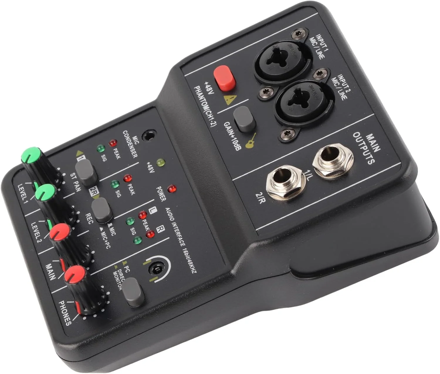 میکسر صدای 2 کاناله Cryfokt با منبع تغذیه 48 ولت برای کارائوکه خانگی