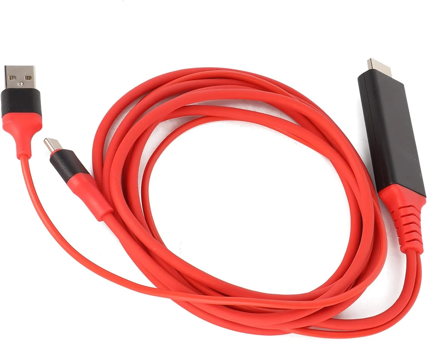 کابل رابط چند رسانه ای با کیفیت بالا Type-C کرایفوکت، آداپتور 4K شش فوتی برای اتصال گوشی 950/950XL به تلویزیون (قرمز)