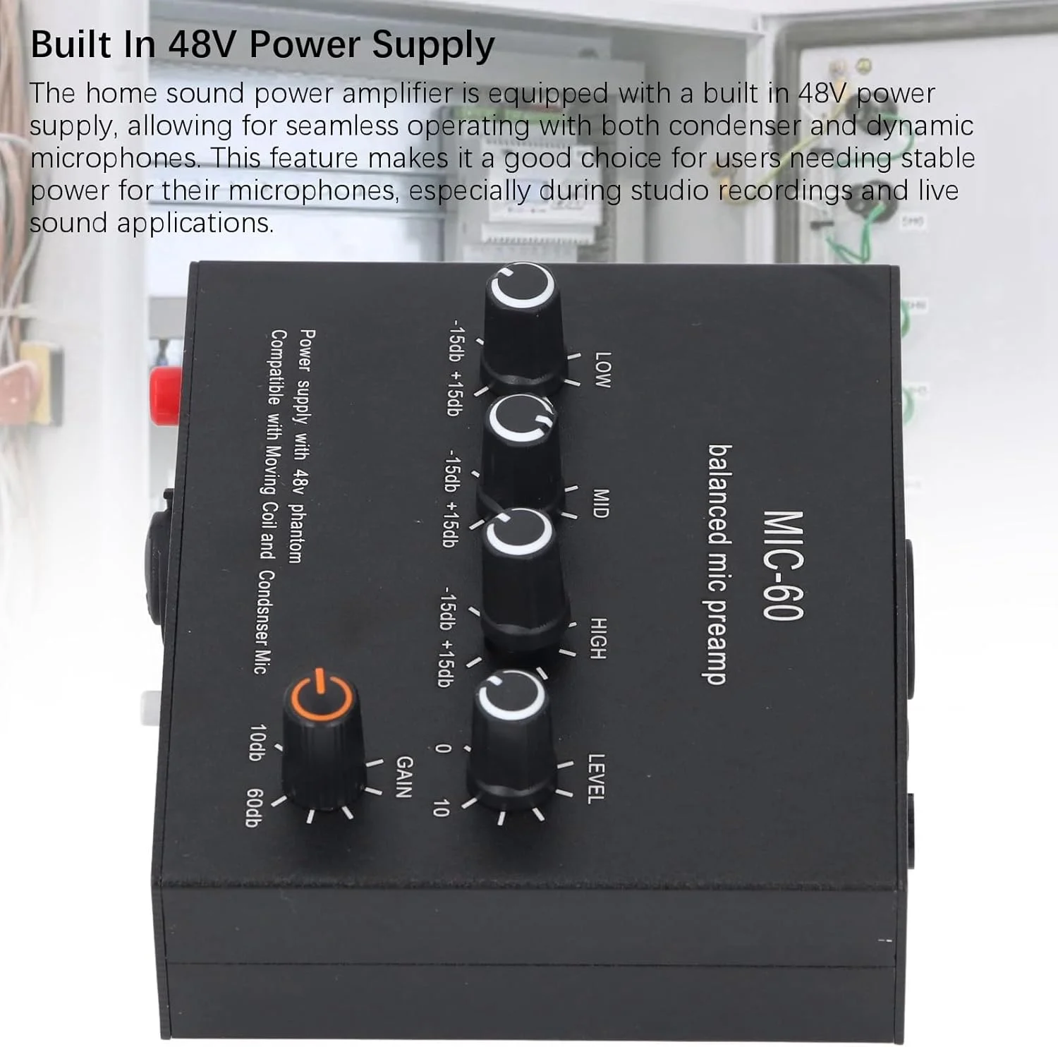 پیش تقویت کننده میکروفون Cryfokt MIC GAIN DC5-12V، چند منظوره برای انتقال