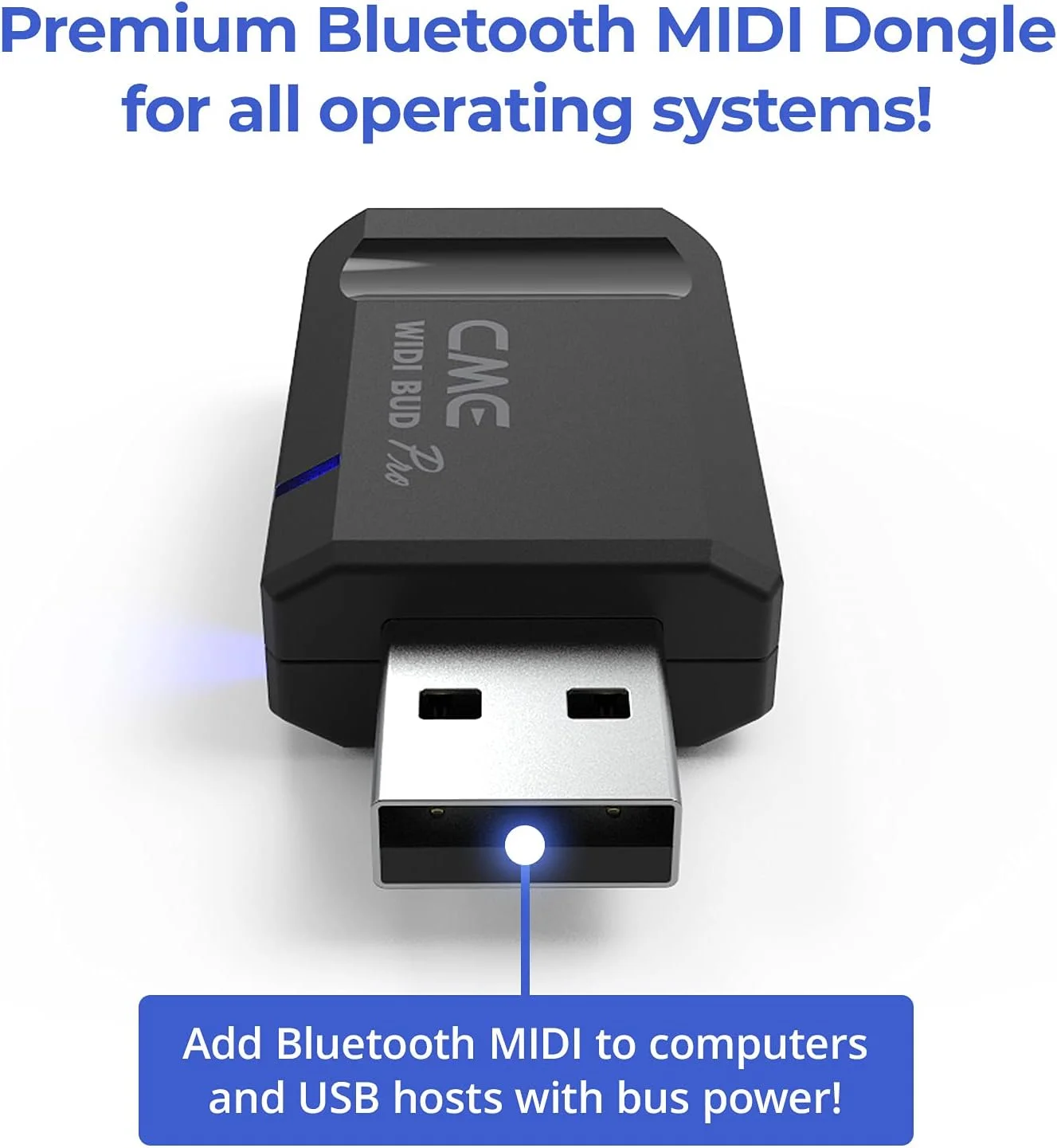 آداپتور بلوتوث MIDI مدل CME WIDI Bud Pro برای iOS، macOS، ویندوز، اندروید، ChromeOS، لینوکس - اتصال آسان - بدون نیاز به نصب درایور - تاخیر بسیار کم 3 میلی‌ثانیه برای MIDI بی‌سیم برای کامپیوتر/لپ‌تاپ/دستگاه موبایل
