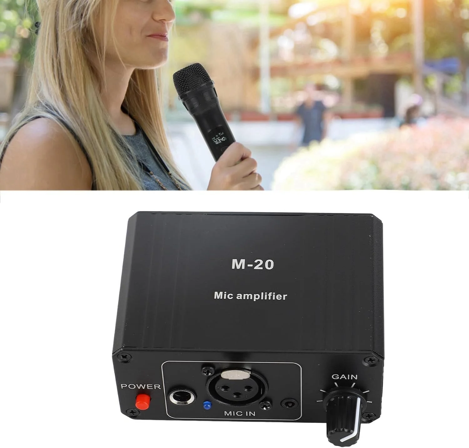 CHICIRIS تقویت کننده میکروفون کندانسور دینامیک با بهره بالا 48 ولت XLR، پیش تقویت کننده میکروفون کم نویز، جمع و جور و سبک برای ضبط و پخش زنده