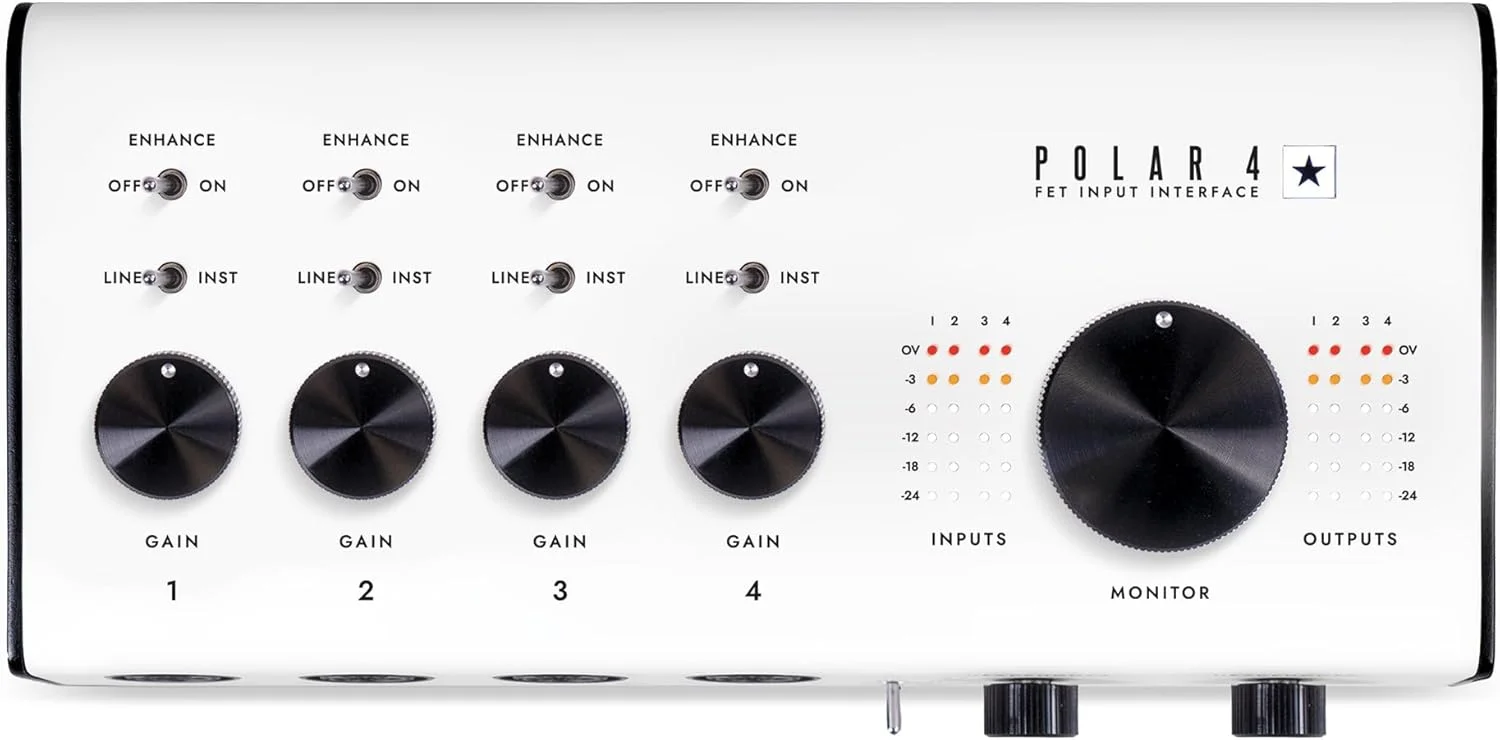 کارت صدای بلک استار Polar 4، طراحی شده برای گیتاریست، 4 ورودی و 4 خروجی، شامل مجموعه نرم افزاری St James و Ableton Live Lite و...