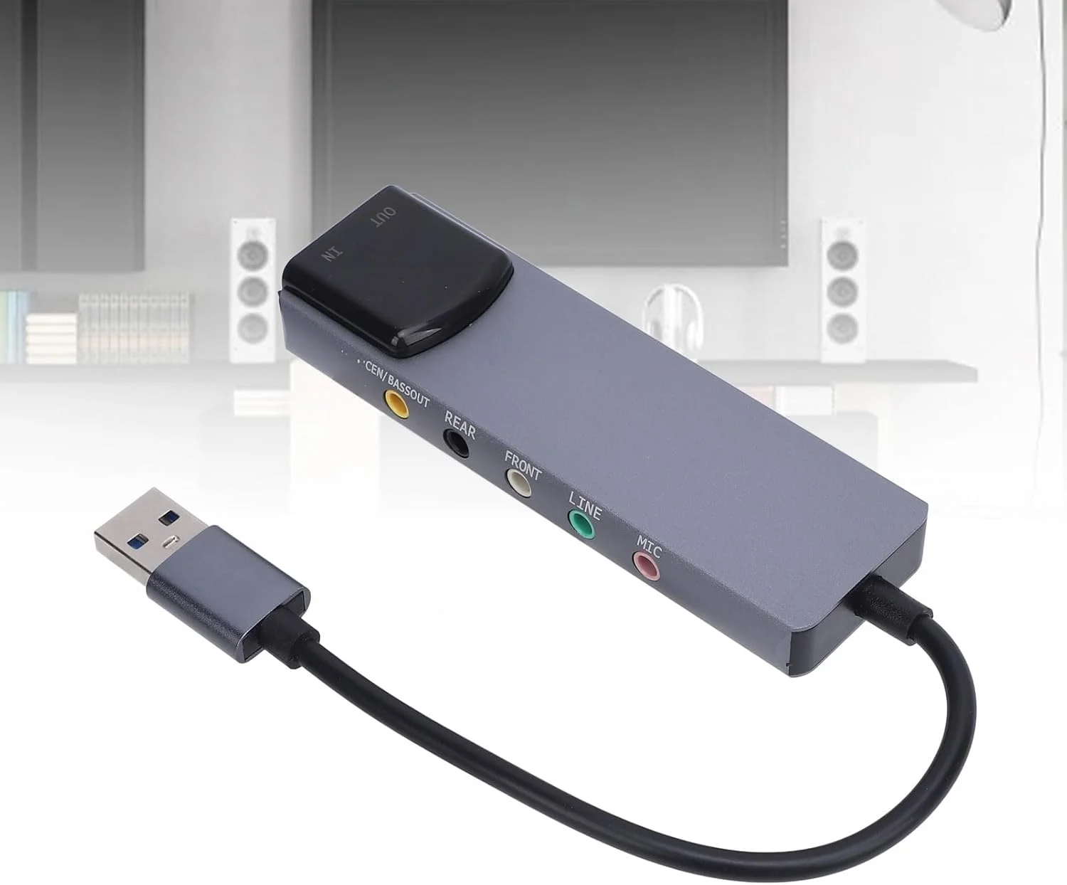 کارت صدای اکسترنال Bewinner کانال 5.1 با ورودی و خروجی اپتیکال USB برای 7 و 8، نرخ نمونه برداری بالا و صدای شفاف، برای تجربه فراگیر، 1 عدد دیسک CD