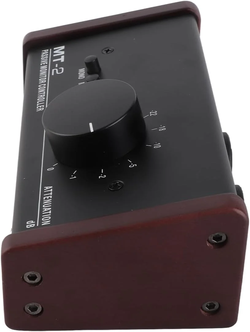 کنترلر مانیتور پسیو حرفه ای Bewinner با قطع صدای تک کلیدی، ورودی های XLR 3.5 میلی متری، خروجی ها، مسیر سیگنال - فلز مشکی، 1 کنترلر