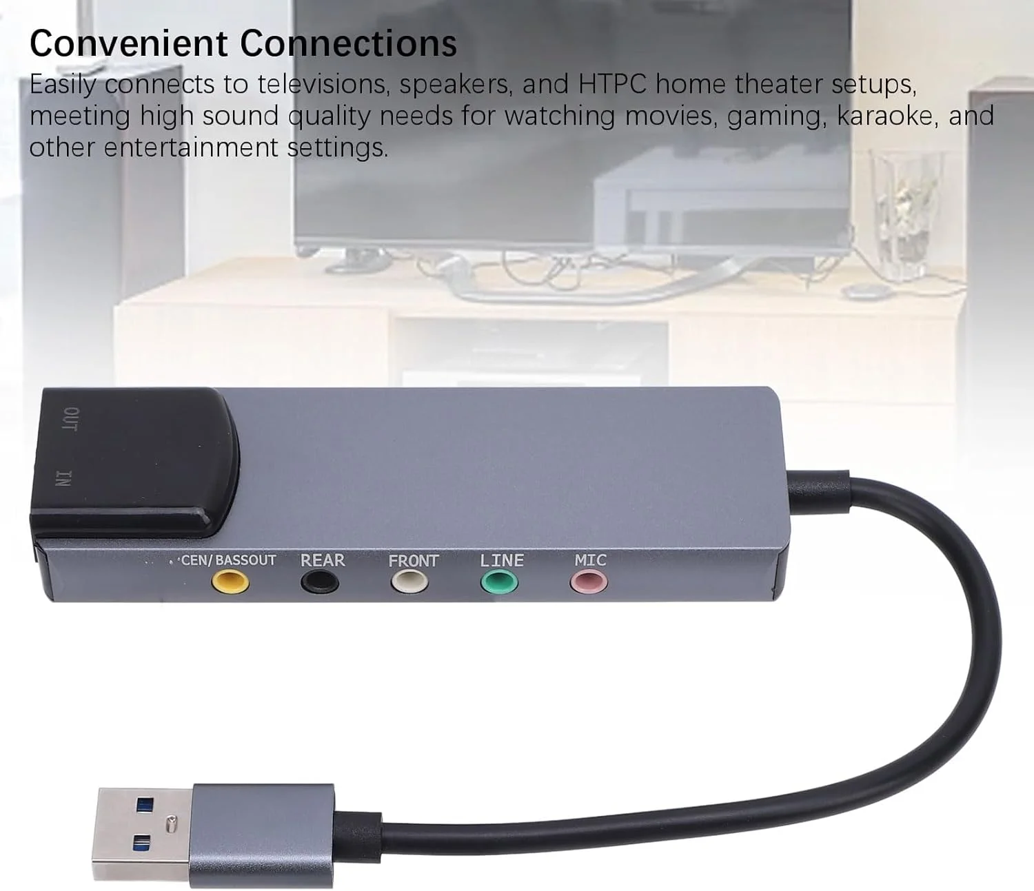 کارت صدای USB اکسترنال ASHATA 5.1 7.1، کارت صدای خارجی برای لپ تاپ، نرخ نمونه برداری بالای 48 کیلوهرتز، کاهش نویز هوشمند، ورودی فیبر نوری میکروفون 3.5 میلی متری