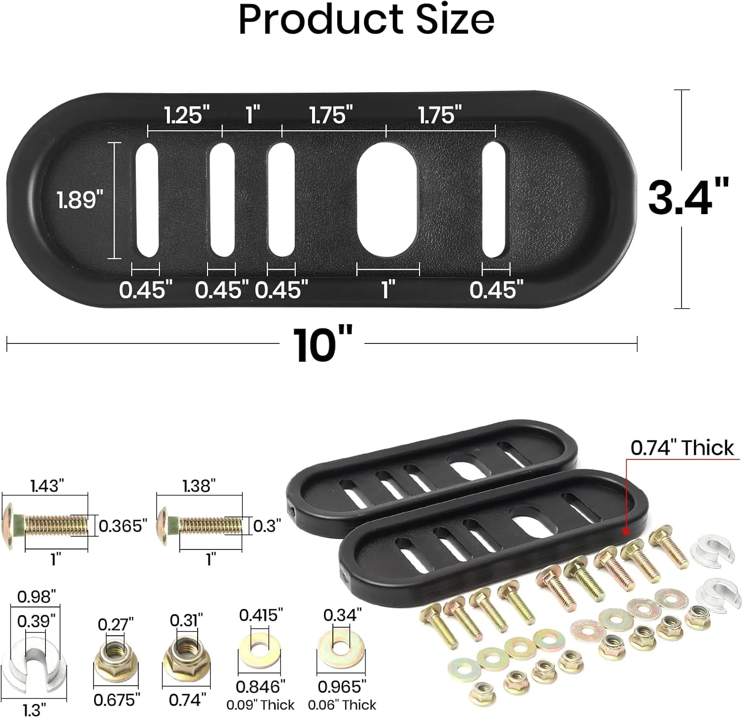 AR-PRO 490-241-0010 لغزنده های برف روب یونیورسال - مناسب برای اکثر برف روب های 2 مرحله ای و 3 مرحله ای - ساخته شده از پلی یورتان بادوام - شامل سخت افزار نصب