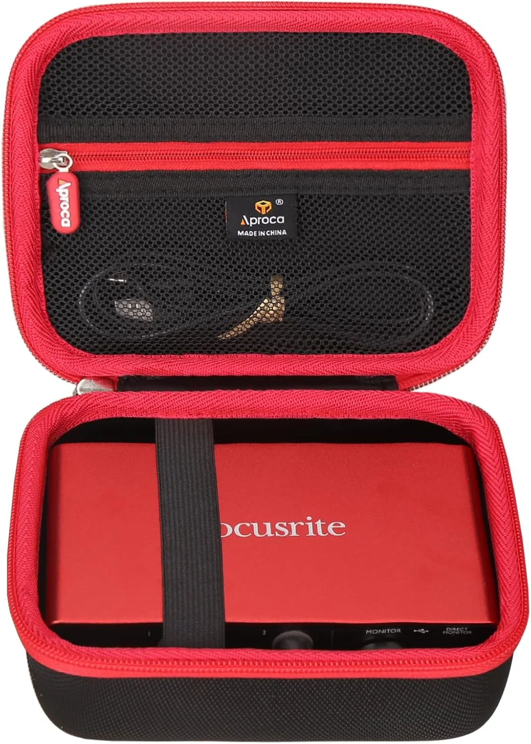 کیف محافظ هارد قابل حمل آپروکا برای کارت صدای USB Focusrite Scarlett Solo نسل سوم و لوازم جانبی