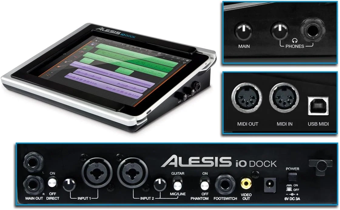 داک صوتی Alesis iO Pro برای میکسر های صوتی آیپد، مشکی