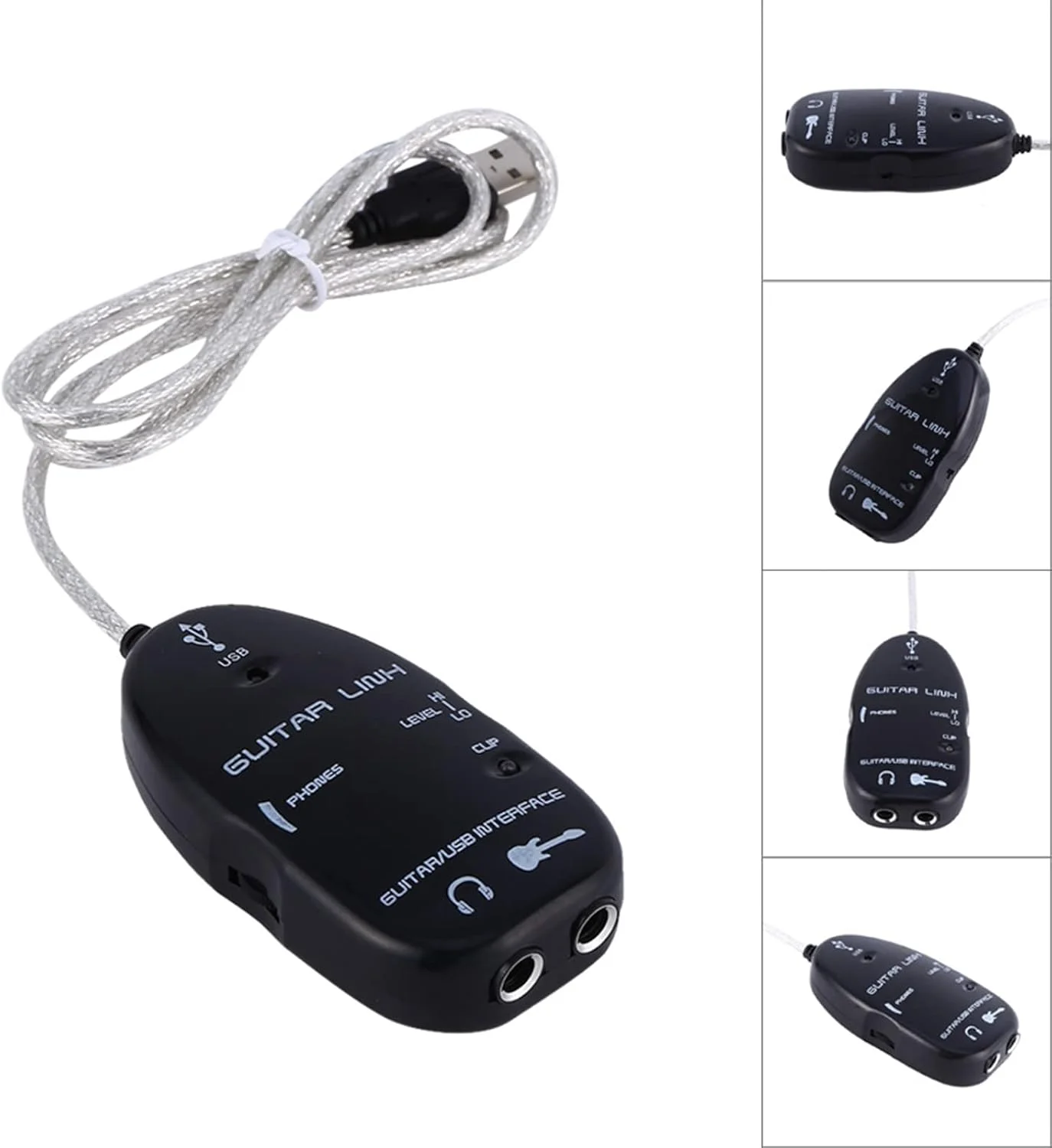 آداپتور گیتار، رابط اتصال گیتار، کابل اتصال USB گیتار با نصب آسان برای یادگیری و تمرین ضبط صدا در کامپیوتر