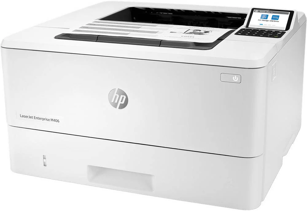پرینتر لیزری اچ پی LaserJet Enterprise M406dn، صفحه نمایش لمسی رنگی 2.7 اینچی، سرعت چاپ تا 42 صفحه در دقیقه، چاپ دوروی خودکار، سفید | 3PZ15A#BGJ