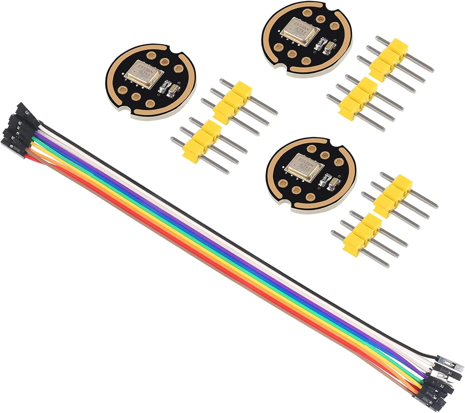 AITRIP AITRIPAITRIP ماژول میکروفون همه جهته INMP441 با رابط I2S، MEMS با دقت بالا، کم مصرف، حجم فوق العاده کوچک به همراه کابل 10 پین Dupont مادگی به مادگی 20 سانتی متری برای ESP32 DIY (3 عدد)