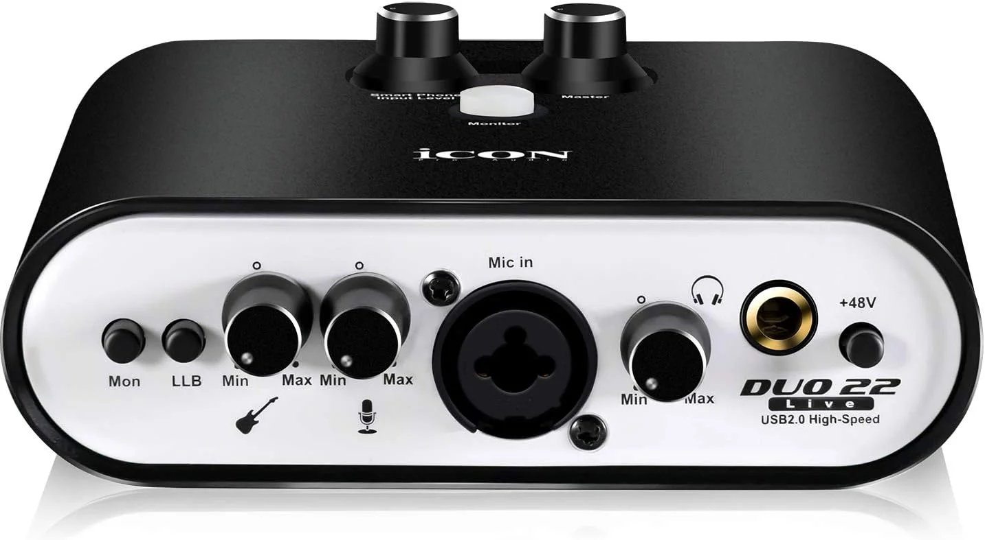 کارت صدای آیکون پرو آدیو Duo 22 Live USB با قابلیت استریم موبایل (1 پری امپ میکروفون)