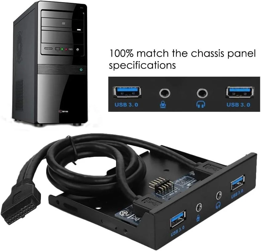 پنل جلویی فلاپی درایو، پنل جلویی صوتی USB3.0 فلاپی 3.5 اینچی 2 رابط USB3.0 با میکروفون صوتی، مورد استفاده برای رزرو رابط ورودی/خروجی جلویی کیس کامپیوتر پنل جلویی فلاپی درایو، پنل جلویی صوتی USB3.0 فلاپی 3.5 اینچی 2 رابط USB3.0 با میکروفون صوتی، مورد استفاده برای رزرو رابط ورودی/خروجی جلویی کیس کامپیوتر