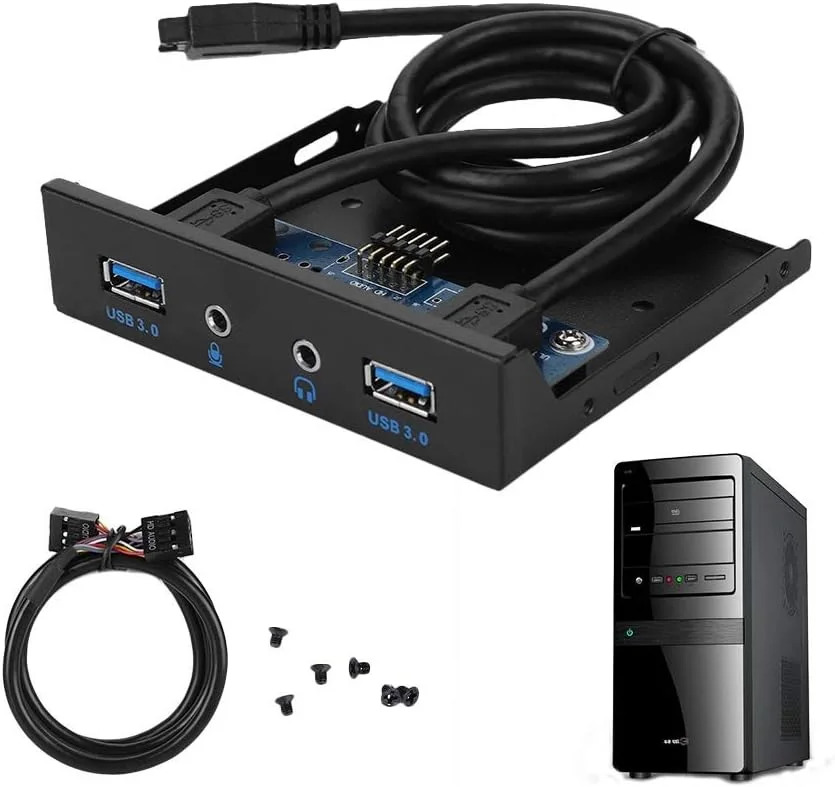 پنل جلویی فلاپی درایو، پنل جلویی صوتی USB3.0 فلاپی 3.5 اینچی 2 رابط USB3.0 با میکروفون صوتی، مورد استفاده برای رزرو رابط ورودی/خروجی جلویی کیس کامپیوتر پنل جلویی فلاپی درایو، پنل جلویی صوتی USB3.0 فلاپی 3.5 اینچی 2 رابط USB3.0 با میکروفون صوتی، مورد استفاده برای رزرو رابط ورودی/خروجی جلویی کیس کامپیوتر