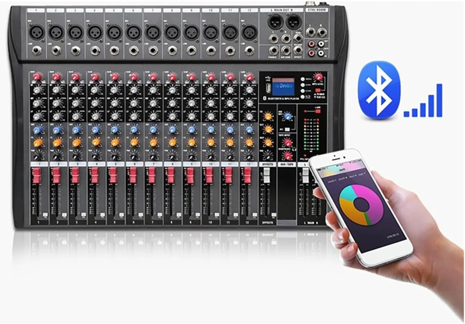 میکسر صدا حرفه ای 6، 8، 12 کانال، کارت صدای USB برای ضبط استیج و کامپیوتر، کنترلر بلوتوث DJ، میکسر دیجیتال (8 کانال) میکسر صدا حرفه ای 6، 8، 12 کانال، کارت صدای USB برای ضبط استیج و کامپیوتر، کنترلر بلوتوث DJ، میکسر دیجیتال (8 کانال)