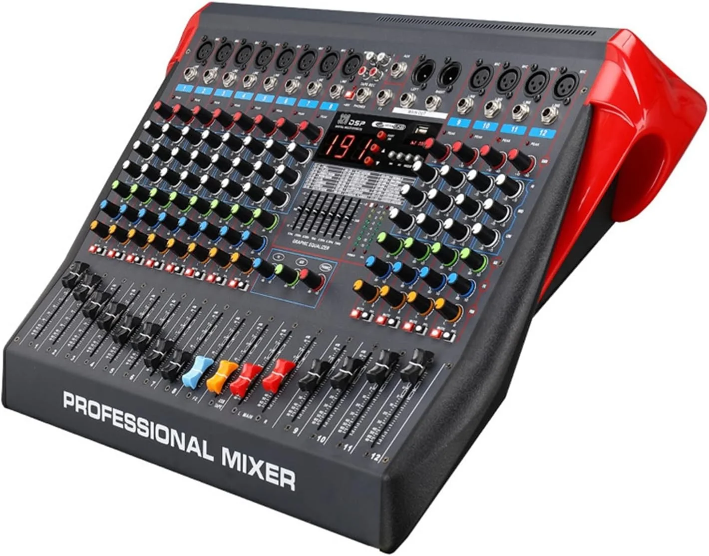 میکسر صدا، میکسر 12 کاناله برای ضبط خانگی، اجرای زنده، استیج، KTV، USB، بلوتوث، پخش MP3