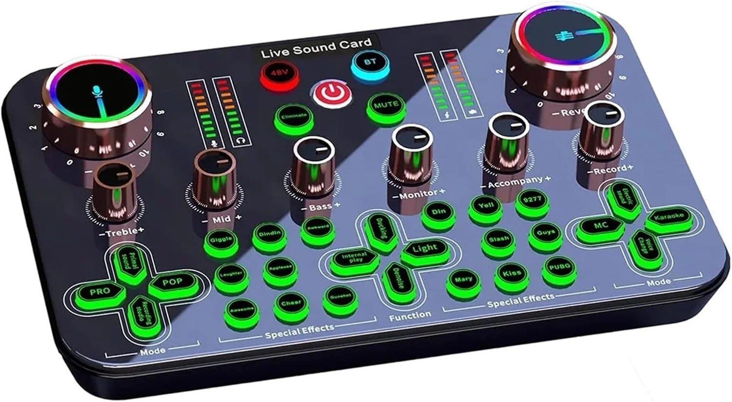 میکسر صدا، رابط میکسر کارت صدای زنده با مبدل افکت های صوتی زنده میکسر DJ برای رایانه شخصی و ضبط رسانه های جاری