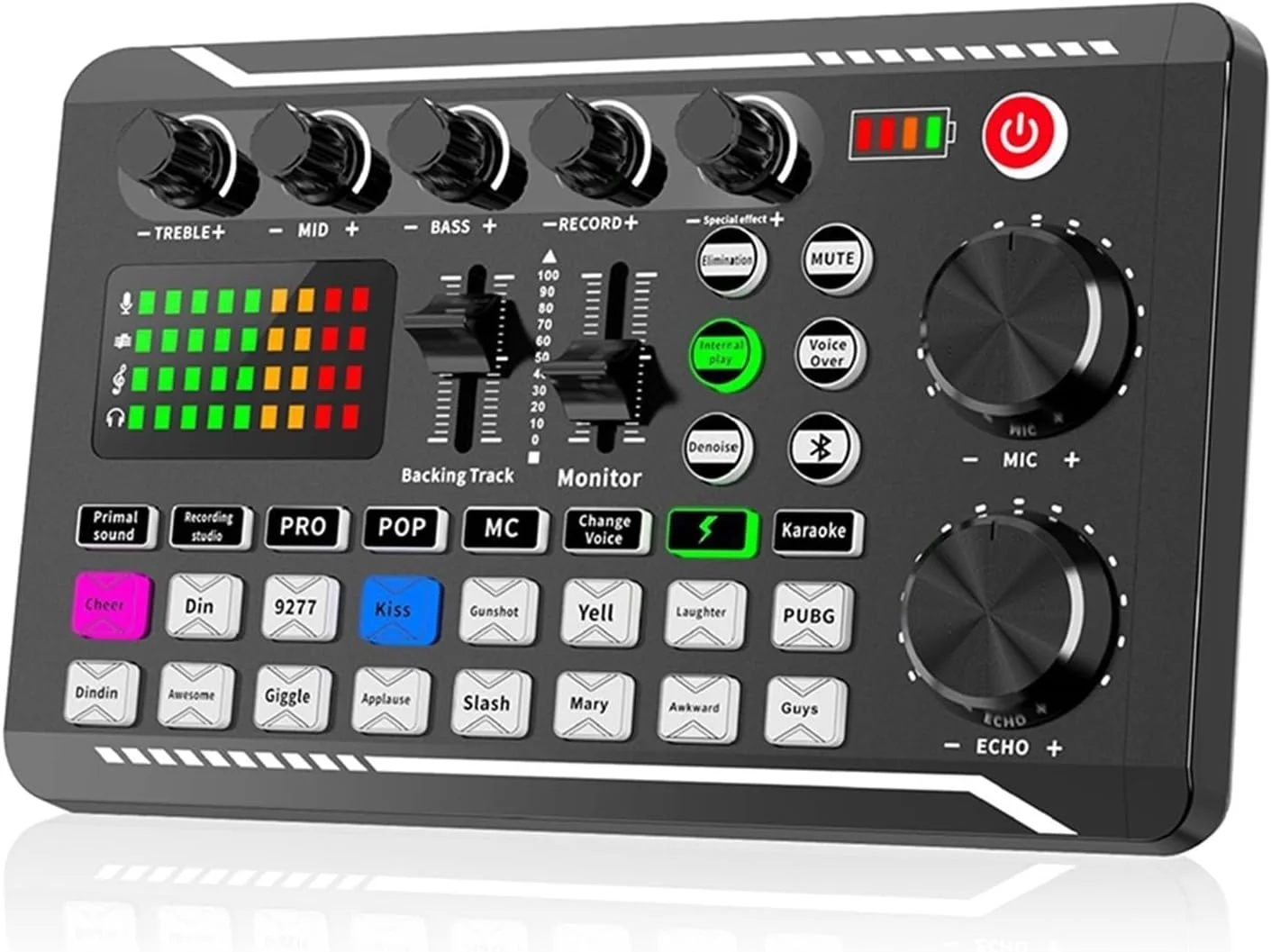 کیت کارت صدا، مجموعه کارت صدای میکروفون پادکست، میکروفون استودیویی حرفه ای و میکروفون زنده F998 (فقط کارت صدا)