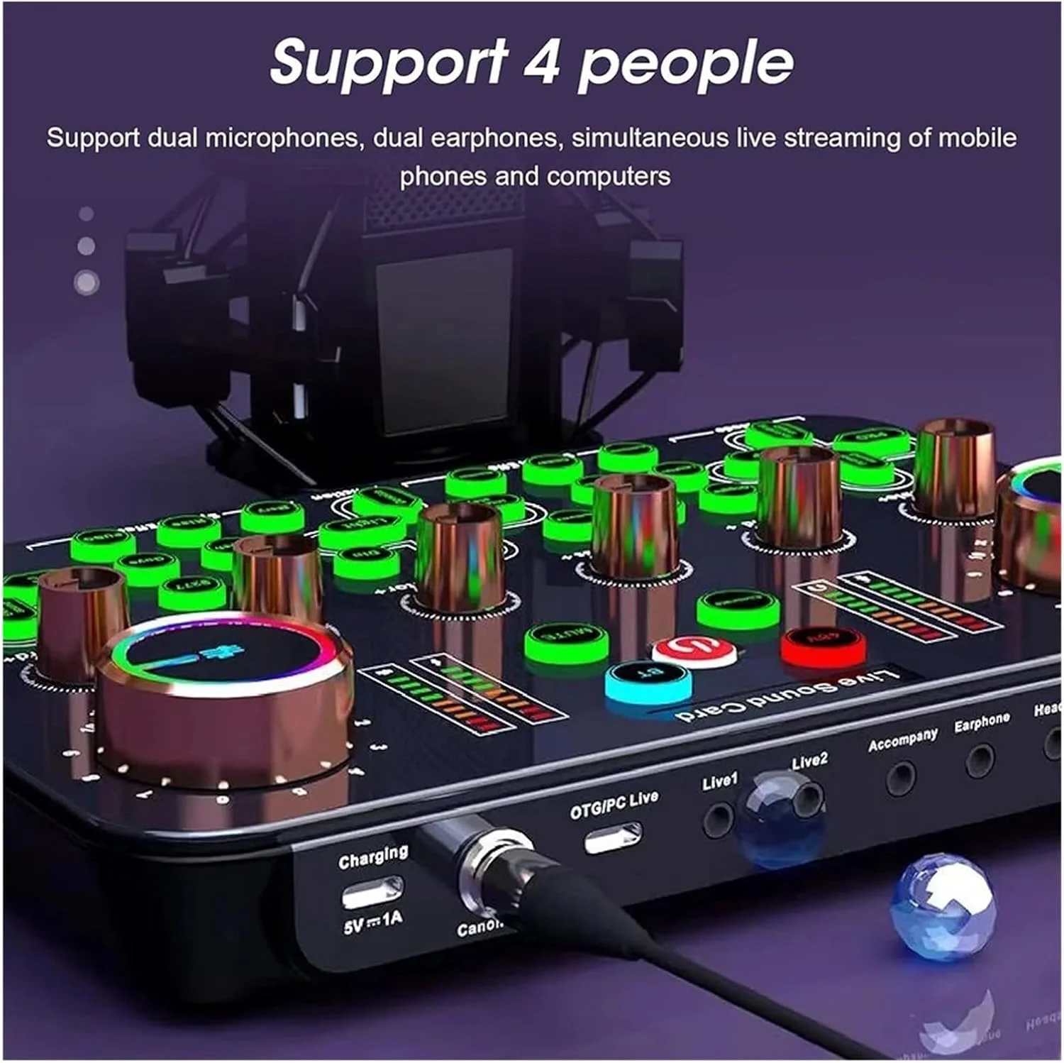 میکسر صدا، رابط میکسر کارت صدای زنده با مبدل افکت های صوتی زنده میکسر DJ برای رایانه شخصی و ضبط رسانه های جاری میکسر صدا، رابط میکسر کارت صدای زنده با مبدل افکت های صوتی زنده میکسر DJ برای رایانه شخصی و ضبط رسانه های جاری