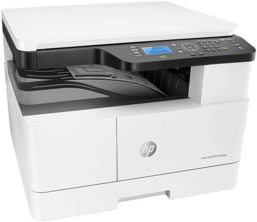 پرینتر لیزری چندکاره HP LaserJet MFP M438n، پرینت، کپی، اسکن، سرعت چاپ تا 24 صفحه در دقیقه (سیاه و سفید)، سرعت کپی تا 22 صفحه در دقیقه، رزولوشن تا 1200 x 1200 DPI، نمایشگر LCD 4 خطی، اسکنر تخت، سفید | 8AF43A